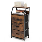 3 Drawer Organizer Unit with Wooden Top and Front