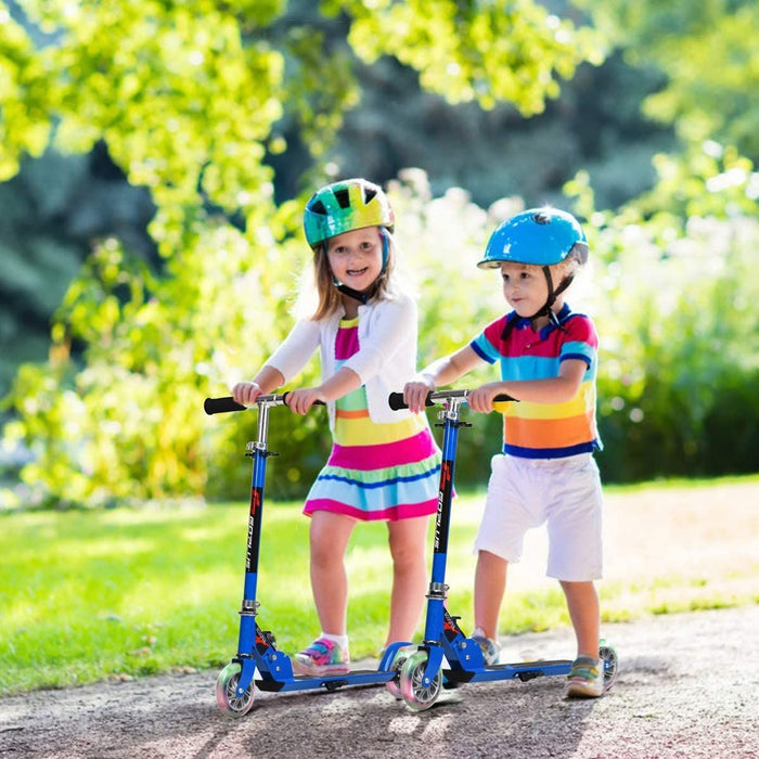 Aluminium Folding Stunt Scooter with LED Wheels – Kids T-Bar Kick Scooter