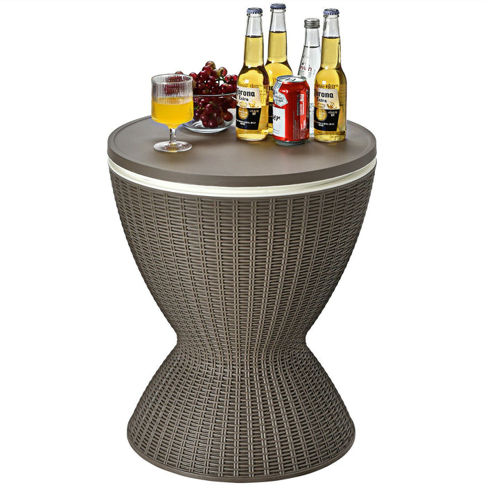 30L Patio Ice Cooler Table – Outdoor Drinks Storage