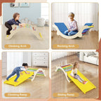 3-in-1 Wooden Climber Arch with Ramp & Rocker – Indoor Toddler Playset