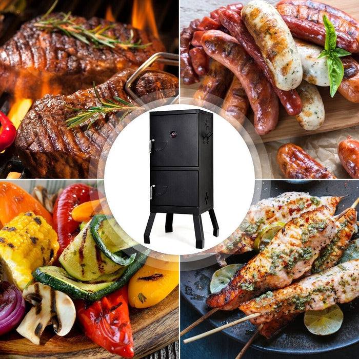 2-Layer Vertical Charcoal Smoker Oven