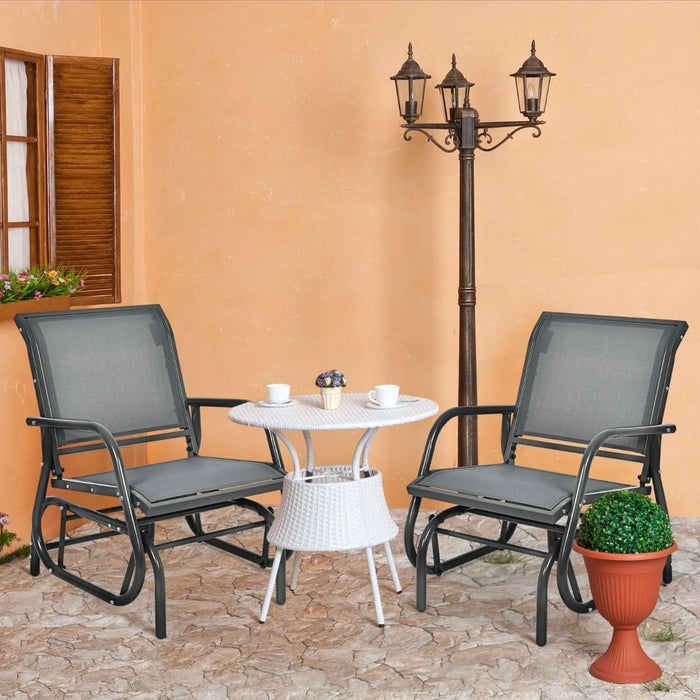 Glider Rocking Chair – Outdoor Swing Seat with Steel Frame & Breathable Fabric