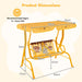 2-Seater Kids Swing Chair with Adjustable Canopy & Safety Belts