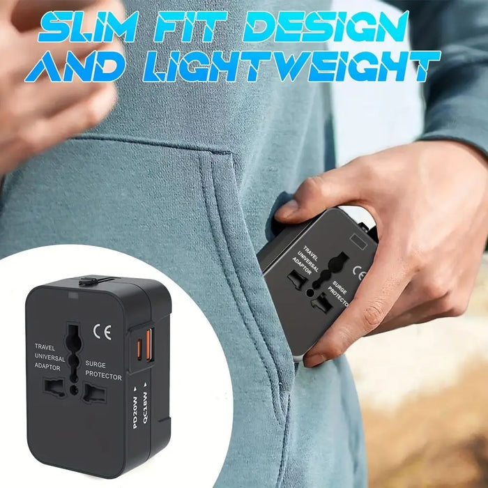 Universal Travel Adapter – Multifunction Converter with USB & Type-C Ports