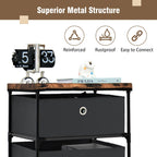 4-Tier Fabric Dresser with Drawers and Metal Frame