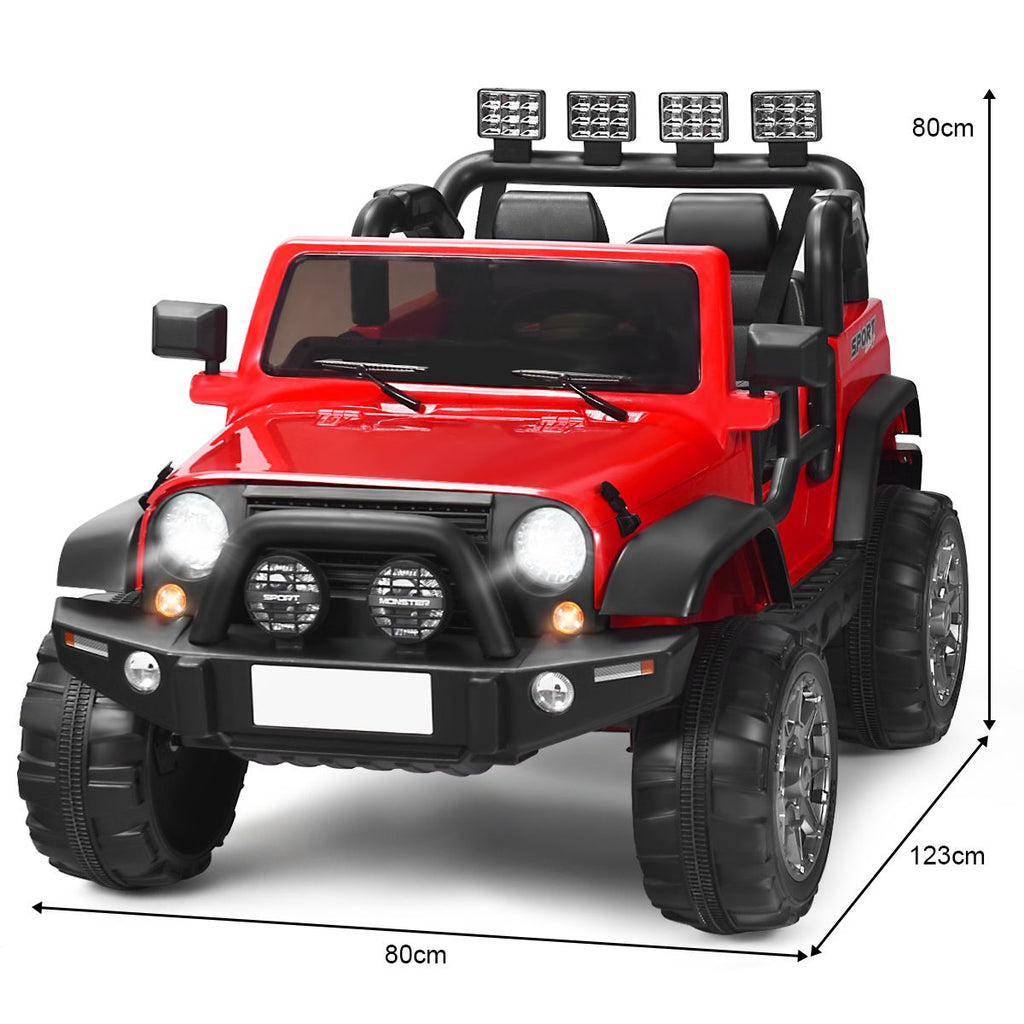 SEDOL 2-Seater 12V Electric Kids Ride-On Truck with Dual Storage Compartments Parental Remote Control High-Capacity 7Ah Battery and All-Terrain Spring Suspension – 50kg Limit