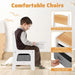 4 in 1 Kids Table and Chairs Set with Reversible Tabletop and Bookshelves