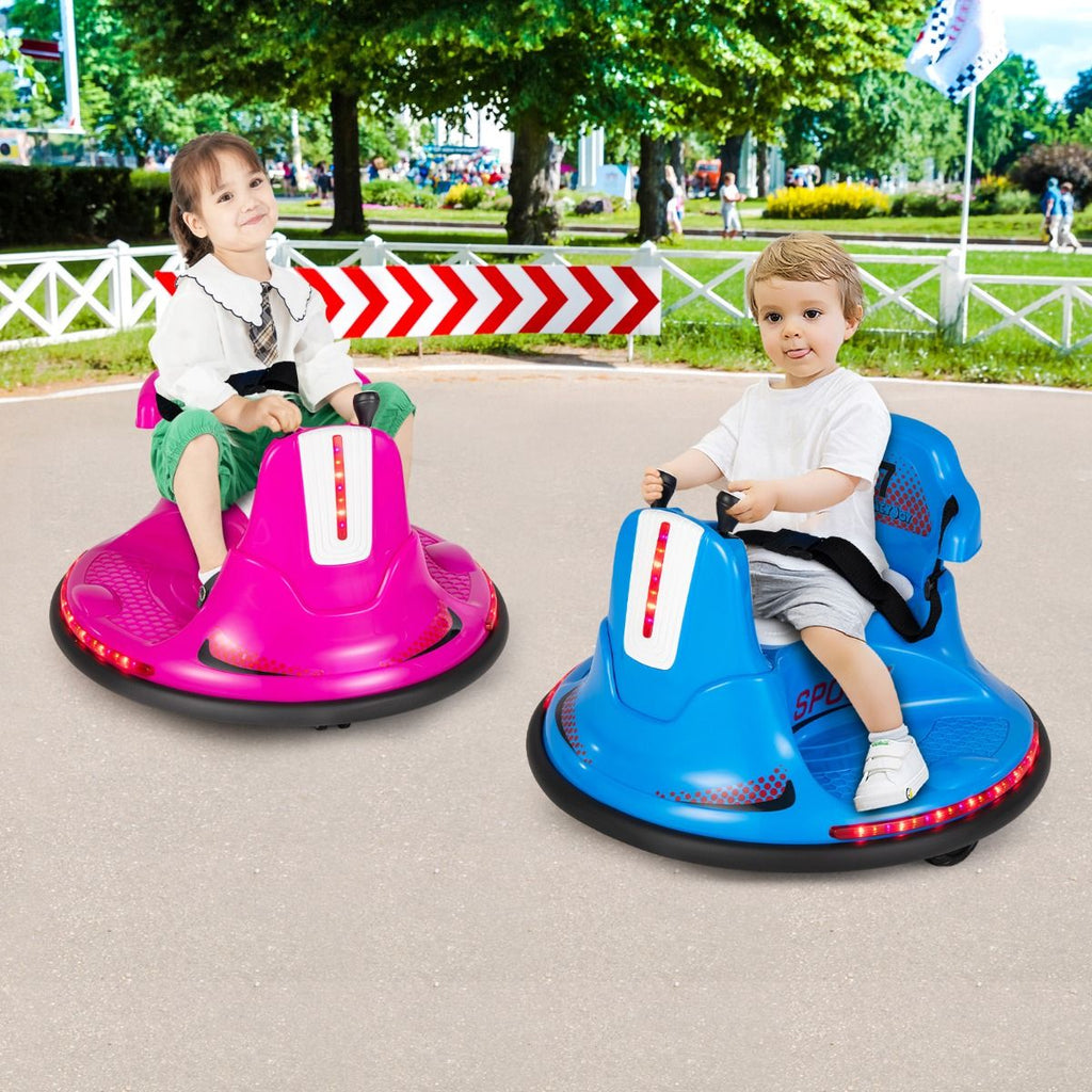 SEDOL 12V High-Performance Kids Bumper Car with 360° Zero-Turn Dual Joysticks Parental Remote Control LED Surround Lighting and Integrated USB/Story Hub