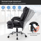 Ergonomic Adjustable High Back Rolling Computer Chair with Retractable Footrest