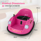 SEDOL 12V High-Torque Kids Bumper Car with Dual 10,000 RPM Motors 360° Zero-Turn Dual Levers Parental Remote Control and Wall-Safe Reinforced Bumper