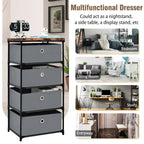4-Tier Fabric Dresser with Drawers and Metal Frame