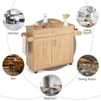 Rolling Kitchen Storage Trolley with Adjustable Shelf and Drawer