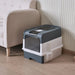UV Sterilising Cat Litter Box – Fully Enclosed Large Capacity Litter Tray with Top Entry, Front Exit, Drawer Design & Scoop