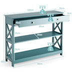 3-Tier Console Table with 1 Drawer and 2 Storage Shelves