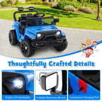 SEDOL 12V Electric Ride-On Truck for Kids with Parental Remote Control Dual 25W Motors All-Terrain Shock Absorbers LED Headlights and Soft-Start Safety System