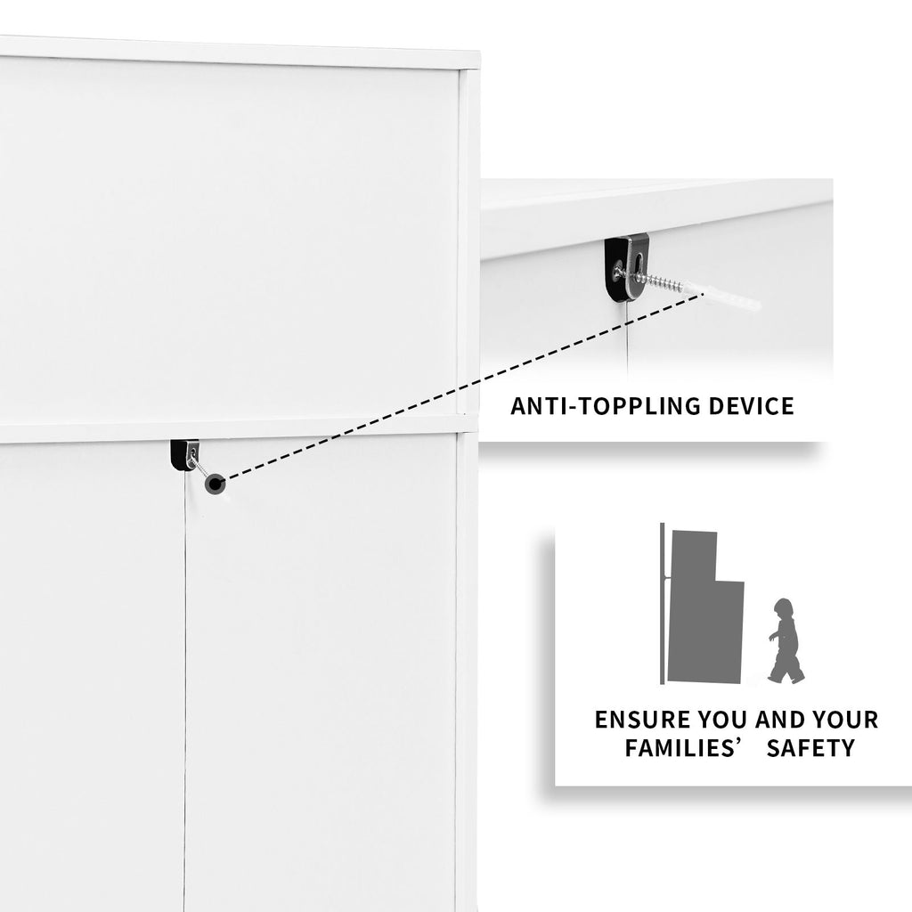 3-Drawer Dresser with 2 Open Compartments for Living Room Bedroom