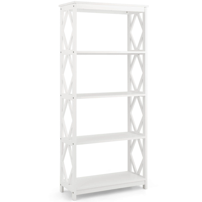 5-Tier Modern Bookcase with Open Shelves