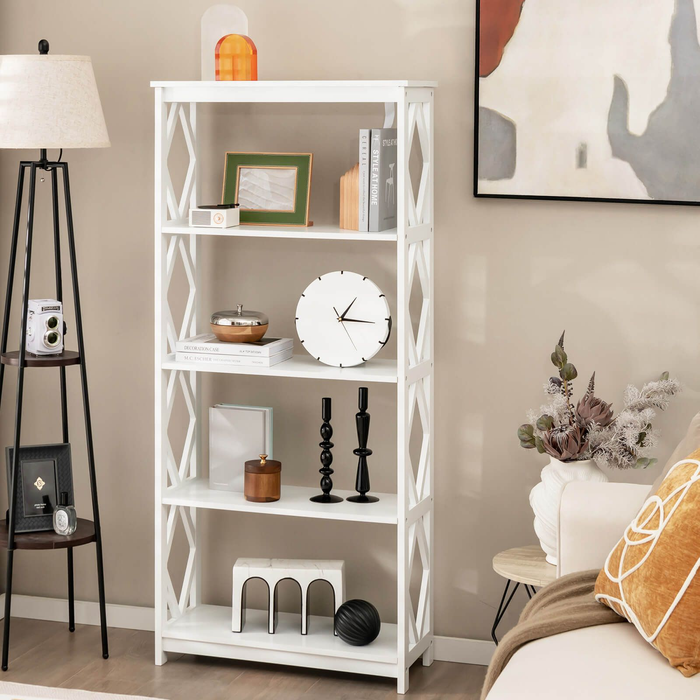 5-Tier Modern Bookcase with Open Shelves