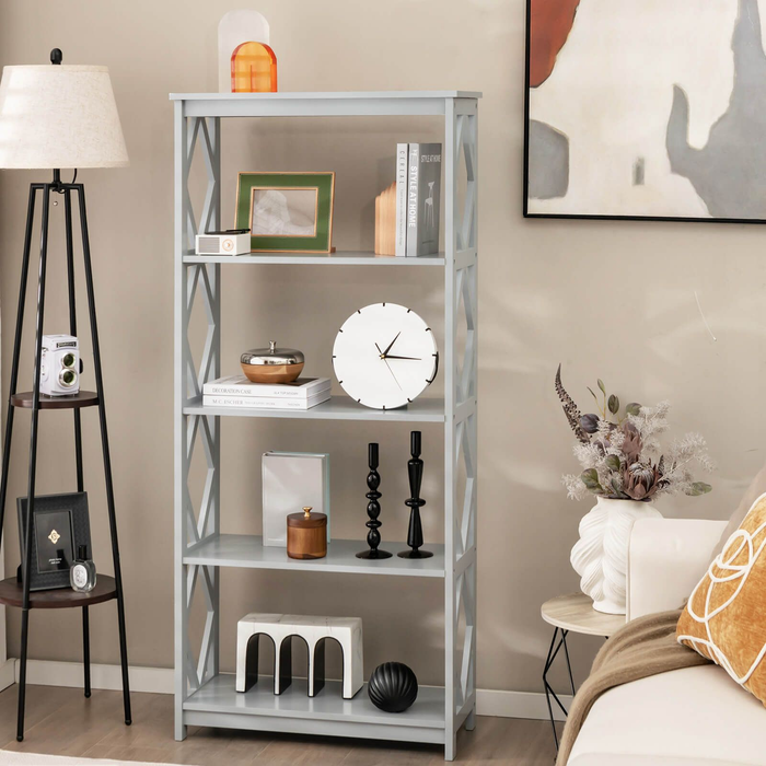 5-Tier Modern Bookcase with Open Shelves