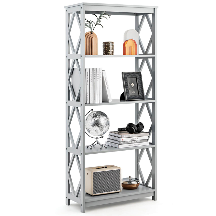 5-Tier Modern Bookcase with Open Shelves