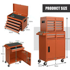 High-Capacity Rolling Tool Cabinet – Lockable Wheels, Metal 2‑in‑1 Chest & Base