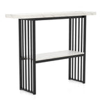 2-Tier Faux Marble Console Table for Entryway Living Room Bedroom