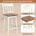 Set of 2 97Cm Swivel Rubber Wood Bar Stools with Backrest and Footrest
