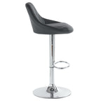 Adjustable PU Leather Counter & Bar Stool Set of 2 – Swivel 360°, Gas‑lift Height, Backrest, Footrest – Black