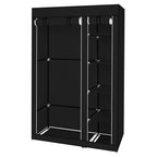 67" Portable Clothes Wardrobe – Fabric Closet with Hanging Rod (Black)