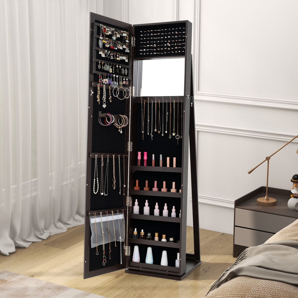 3-In-1 Mirrored Jewellery Armoire with Display Shelves