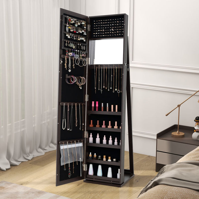 3-In-1 Mirrored Jewellery Armoire with Display Shelves