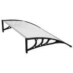 120x80cm Door Canopy – Outdoor Rain Cover Awning for Front Door, Window or Patio (White/Black)