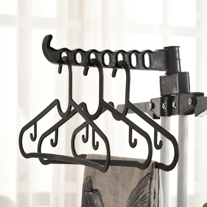Foldable Clothes Drying Rack – 3-Tier Steel Garment Dryer with Wheels