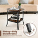 2-Tier Industrial round End Table