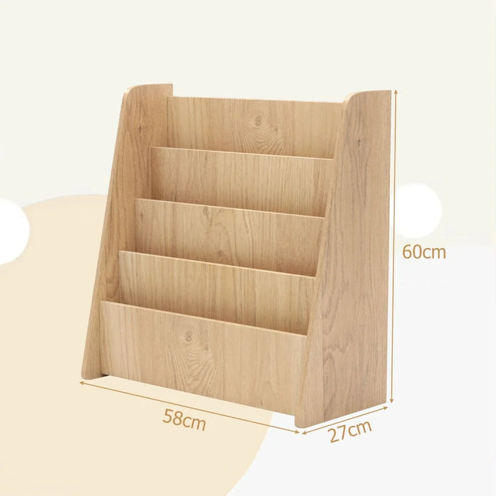 4-Tier Kids Bookshelf with Deep Compartments for Kids Bedroom