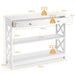 3-Tier Console Table with 1 Drawer and 2 Storage Shelves