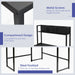 L-Shaped Corner Computer Desk with Storage Bookshelf