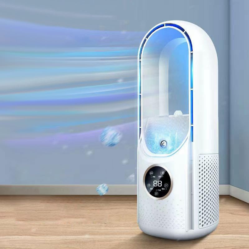 SEDOL Bladeless Portable Air Conditioner Mini USB Evaporative Air Cooler with 6 Wind Speeds and 6H Timer Silent Desktop Cooling Fan for Bedroom Office and Personal Travel