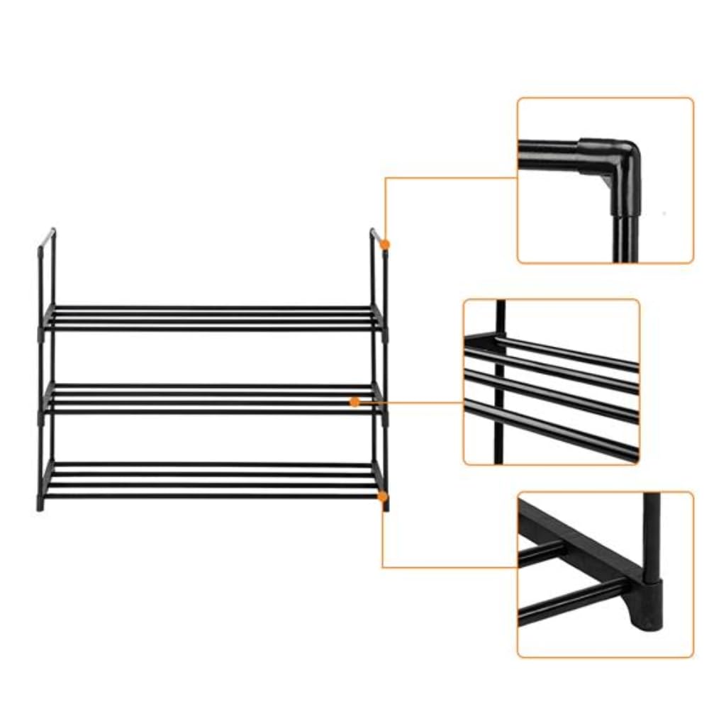 SEDOL 3 Tier Stackable Stainless Steel Shoe Rack Storage
