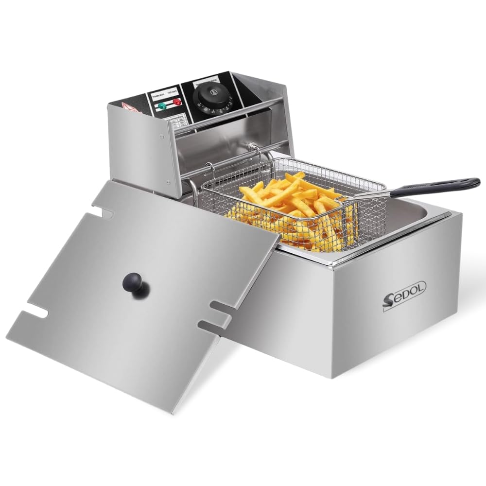 SEDOL Deep Fat Fryer - 2500W Stainless Steel Commercial Electric Deep Fryer