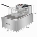 SEDOL Deep Fat Fryer - 2500W Stainless Steel Commercial Electric Deep Fryer