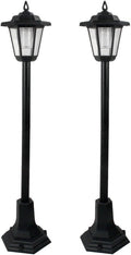 SEDOL 2-Pack Solar Powered Lamp Post Lights 83cm Victorian Style Outdoor Garden Lanterns Automatic Dusk-to-Dawn LED Pathway Lights for Driveway Patio and Borders