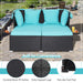 Rattan Daybed with Retractable Canopy, Cushions & Side Trays
