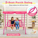 2-Seater Kids Swing Chair with Adjustable Canopy & Safety Belts