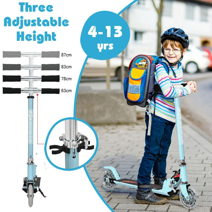 Aluminium Folding Stunt Scooter with LED Wheels – Kids T-Bar Kick Scooter