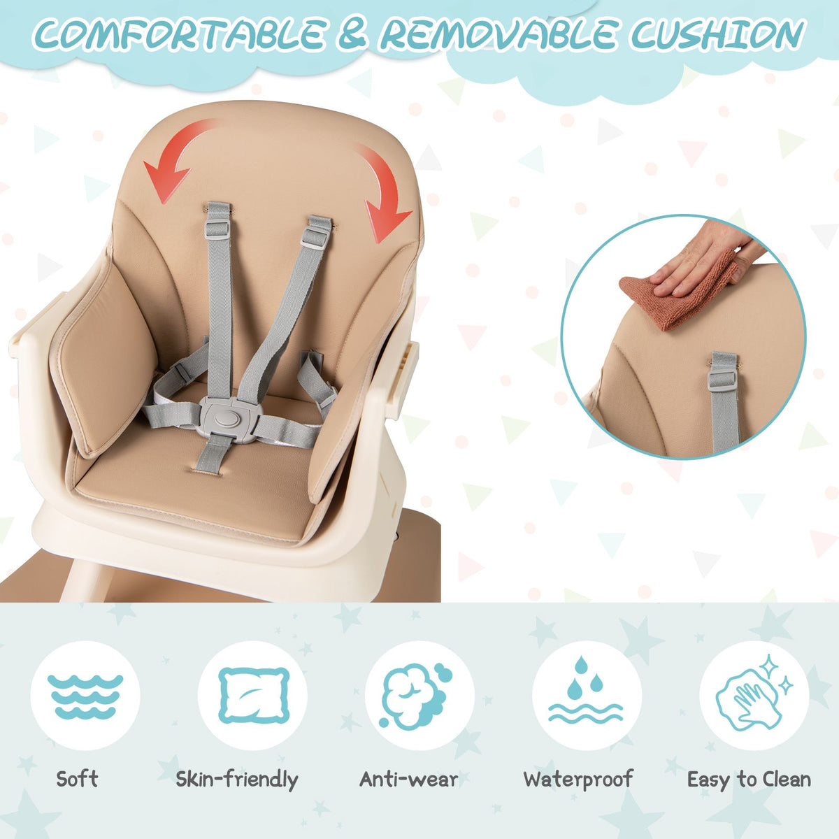SEDOL 6-in-1 Ultimate Baby-to-Toddler High Chair & Activity Station with Building Block Tabletop Parental Booster Seat and Waterproof PU Leather Cushion – 25kg Capacity