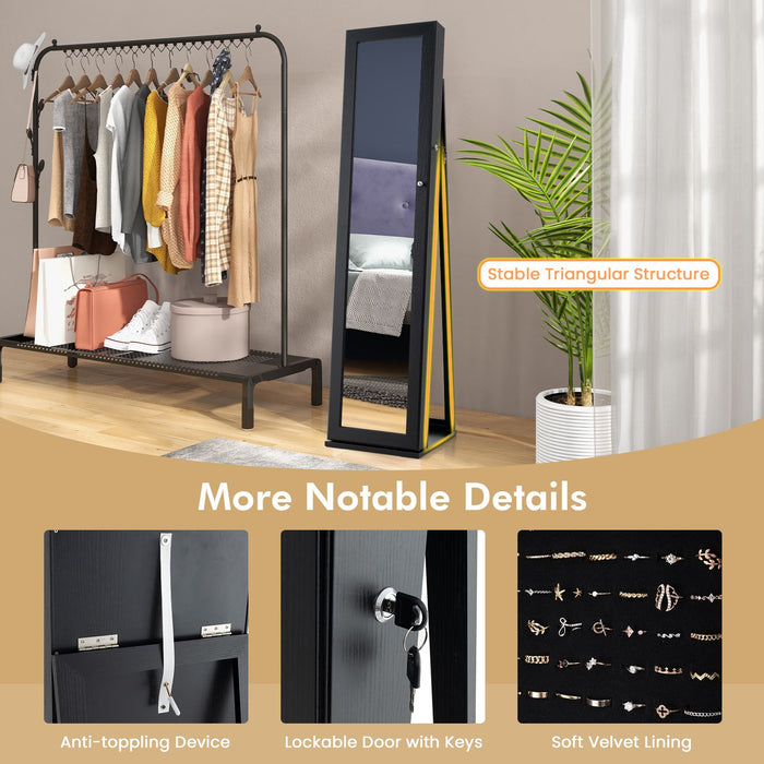 3-In-1 Mirrored Jewellery Armoire with Display Shelves