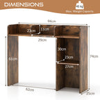 Wooden Desk Bookshelf with 4 Shelves and Open Back Compartment