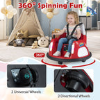 SEDOL 12V High-Performance Kids Bumper Car with 5-Point Safety Harness 360° Zero-Turn Dual Joysticks Parental Remote Control and 5-Mode LED Light Show
