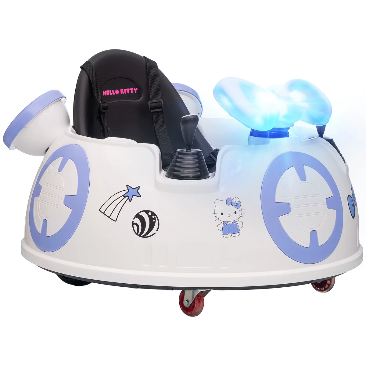 SEDOL Hello Kitty Kids 6V Bumper Car with Parental Remote Control 360° Spin Waltz Car with USB Music Player LED Headlights and Official Sanrio Aesthetic